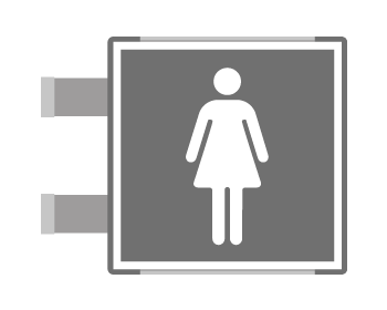 [SEM15643BGC] SEM15643BGC - segnale alluminio METAL profilo GRIGIO bifacciale Toilette Donna0