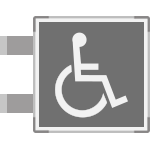 [SEM15653BA] SEM15653BA - segnaletica alluminio METAL bifacciale Toilet Disabili