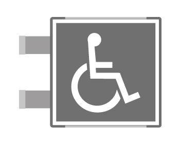 [SEM15653BGC] SEM15653BGC - segnale alluminio METAL profilo GRIGIO bifacciale Toilette Disabili