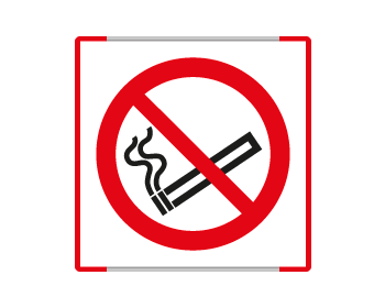 [SEME1301AC] SEME1301AC - targa monofacciale METAL prof. ROSSO simbolo vietato fumare EN ISO7010