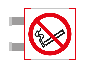 [SEME1301BGC] SEME1301BGC - Segnale all. METAL profilo ROSSO bifacciale Vietato Fumare