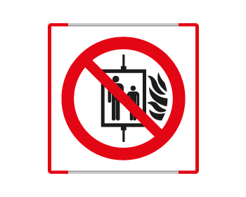 [SEME1347GC] SEME1347GC - segnaletica all.Metal mono prof.ROSSO Divieto Ascensore EN ISO 7010