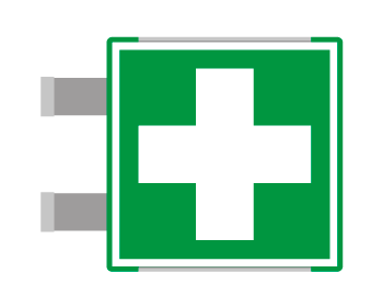 [SEME15101BGC] SEME15101BGC - segnaletica all.METAL  profilo VERDE bifacc. Pronto Soccorso ENISO7010