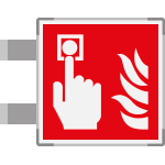 [SEME15117BA] SEME15117BA - segnale alluminio METAL bifacciale PULSANTE ANTINCENDIO EN ISO 7010