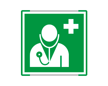 [SEME15118GC] SEME15118GC - segnal. all.Metal mono profilo VERDE Personal.Medico EN ISO 7010 E009