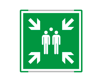 [SEME15180AC] SEME15180AC - segnal. all.Metal mono profilo VERDE Punto Incontro  EN ISO 7010 E007