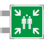 [SEME15180BG] SEME15180BG - segnaletica all.Metal bifacciale Punto Raccolta  EN ISO 7010