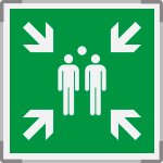 [SEME15180G] SEME15180G - segnaletica all.Metal mono Punto Incontro EN ISO 7010 E007