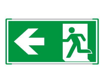 [SEME715101MC] SEME715101MC - Segnale all. Metal monofacc.profilo VERDE Uscita emergenza sx ISO 7010