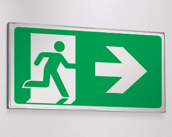 [SEME715102N] SEME715102N - Segnale all. Metal monofacciale Uscita emergenza dx EN ISO 7010