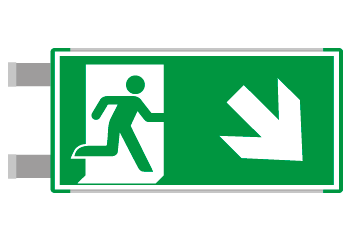 [SEME715108BNC] SEME715108BNC - segnaletica all.Metal VERDE bifacciale uscita SUD EST EN ISO 7010