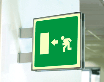 [SEML15154BG] SEML15154BG - segnale fotoluminescente in alluminio METAL bifacciale 210x210