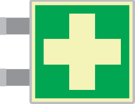 [SEMLE15101BG] SEMLE15101BG - targa bifacciale fotoluminescente METAL Pronto soccorso EN ISO 7010