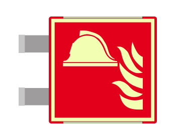 [SEMLE15111BGC] SEMLE15111BGC - segnale luminescente allum.METAL ROSSO bifacciale Presidio Antincendio