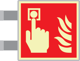 [SEMLE15117BG] SEMLE15117BG - targa bifacciale fotoluminescente METAL Pulsante allarme EN ISO 7010