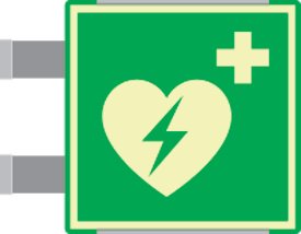 [SEMLE15156BGC] SEMLE15156BGC - targa bifacciale fotoluminescente METAL Defibrillatore EN ISO 7010