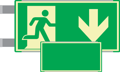 [SEMLE715104BNC] SEMLE715104BNC - segnaletica all.Metal VERDE bifacciale luminescente EN ISO 7010