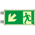 [SEMLE715107BN] SEMLE715107BN - Segnaletica all. Metal bifacciale luminesc.uscita emerg. EN ISO 7010