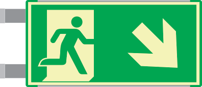 [SEMLE715108BNC] SEMLE715108BNC - Segnale luminescente bifacciale profilo VERDE Usc.Emerg.SE ISO 7010