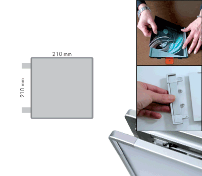 [SEMS2121B] SEMS2121B - segnale alluminio METALSIGN a bandiera bifacciale 210x210 neutro