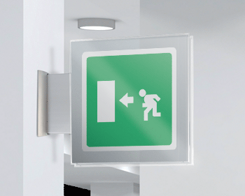 [SEP15154BW] SEP15154BW - segnale plexiglass PLEXI a bandiera bifacciale 200x200 piu'simbolo