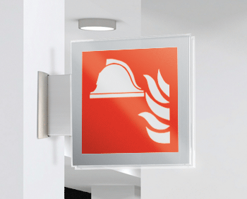 [SEPE15111BW] SEPE15111BW - targa Plexi bifacciale Presidio antincendio EN ISO 7010 F004