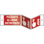 [SEPE20174BDQ] SEPE20174BDQ - segnale PLEXIGLASS bifacciale fissaggio vite PULSANTE ALLARME ANTINC.