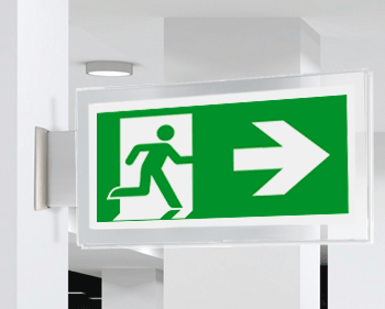 [SEPE715102BR] SEPE715102BR - targa PLexiglass bifacciale uscita di emergenza ds EN ISO 7010 E002