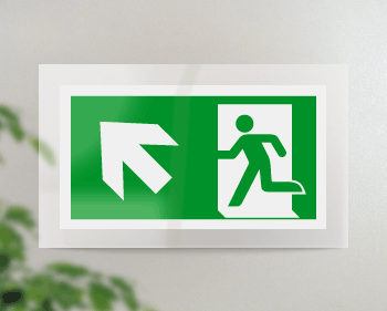 [SEPE715105FR] SEPE715105FR - targa PLexi monof.uscita di emergenza sn alto fiss.inv EN ISO 7010