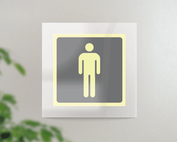 [SEPS15642FW] SEPS15642FW - targa Plexi monofacciale  Toilette uomo fiss.invisibile