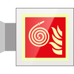 [SEPSE15106BW] SEPSE15106BW - Segnale plexiglass PLEXI a bandiera piu'simbolo fotoluminescente