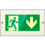 [SEPSE715104R] SEPSE715104R - targa PLexi mono  usc. emerg.indietro fissaggio a vite EN ISO 7010