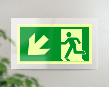 [SEPSE715107FR] SEPSE715107FR - targa PLexi monof.uscita emergenza sn basso fiss.inv EN ISO 7010