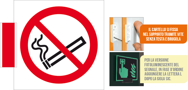 [SICE1301BG] SICE1301BG - sistema COLORFIX ROSSO bifacciale Vietato Fumare EN ISO 7010
