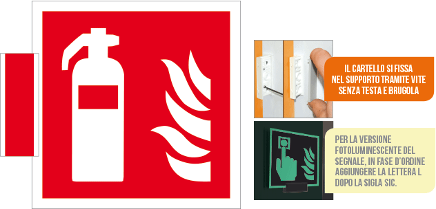 [SICE15107BG] SICE15107BG - sistema COLORFIX ROSSO bifacciale Estintore EN ISO 7010