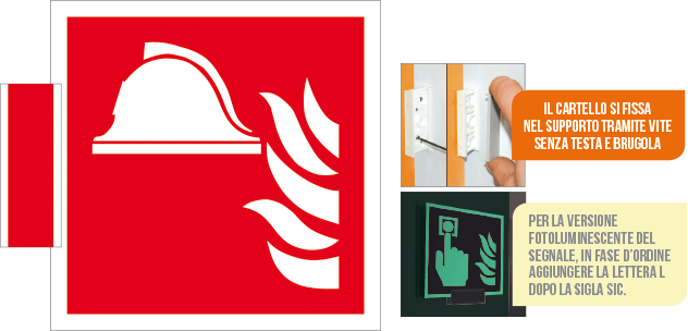 [SICE15111BG] SICE15111BG - sistema COLORFIX ROSSO bifacciale Presidio Antincendio EN ISO 7010