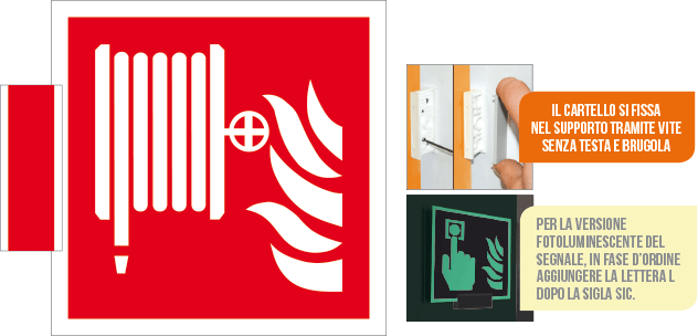 [SICE15115BA] SICE15115BA - sistema COLORFIX ROSSO bifacciale Lancia Antincendio EN ISO 7010