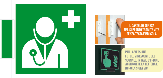 [SICE15118BG] SICE15118BG - sistema COLORFIX VERDE bifacciale Personale Medico EN ISO 7010