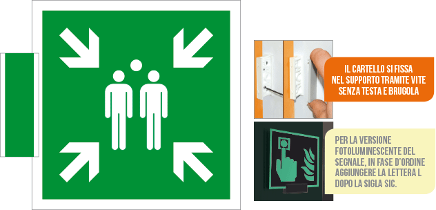 [SICE15180BA] SICE15180BA - sistema COLORFIX VERDE bifacciale Punto D'Incontro EN ISO 7010