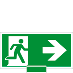 [SICE715102M] SICE715102M - sistema COLORFIX VERDE monofacciale Uscita Emergenza dx EN ISO 7010