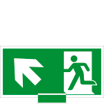 [SICE715105N] SICE715105N - sistema COLORFIX VERDE monofacciale Uscita Emerg.alto sx EN ISO 7010