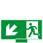 [SICE715107M] SICE715107M - sistema COLORFIX VERDE monofacciale Uscita Emerg.basso sx EN ISO 7010