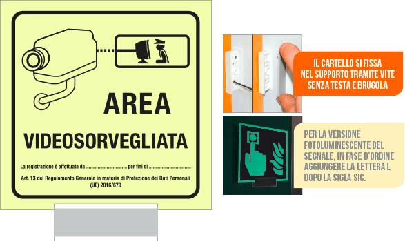 [SICL5008A] SICL5008A - sistema COLORFIX GR. monofacciale luminescente Area Videosor.(ag GDPR)