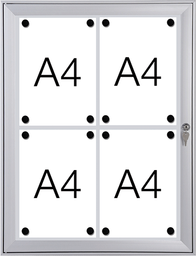 [SMBT54] SMBT54 - bacheca per esterni retro lamiera apertura a libro per 4 fogli A4