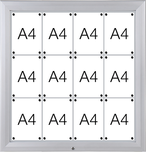 [SMBT612] SMBT612 - bacheca per esterni retro lamiera apertura a compasso per 12 fogli A4