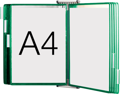 [SMCA410G] SMCA410G - leggio da muro con 10 buste formato A4 colore VERDE