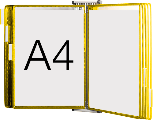 [SMCA410Y] SMCA410Y - leggio da muro con 10 buste formato A4 colore GIALLO