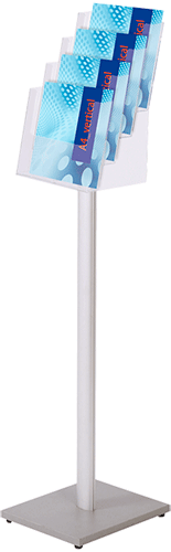 [SMET3255] SMET3255 - espositore con base 4 tasche portadepliant f.to A4