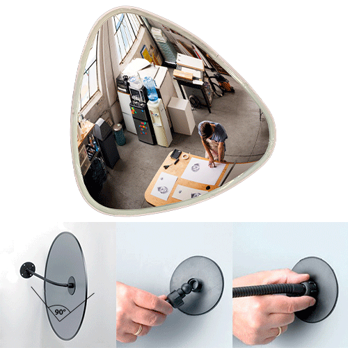 [SP333] SP333 - specchio triangolare per interni fornito con sistema di fissaggio muro