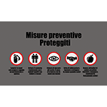 [TPJ3510] TPJ3510 - Tappeto "Misure preventive" colore grigio e scritte nere